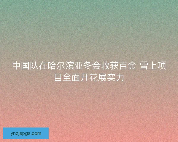 中国队在哈尔滨亚冬会收获百金 雪上项目全面开花展实力